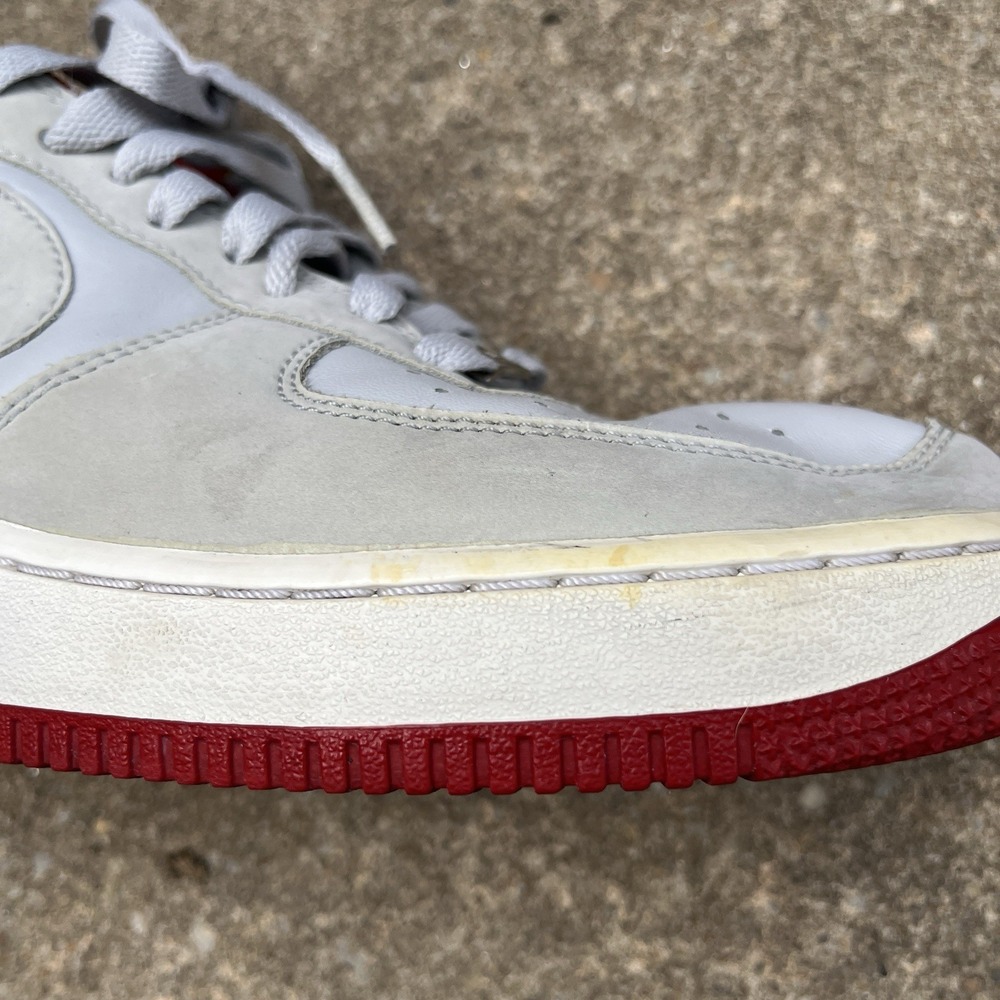 Nike Air Force 1 Sneakers Men's 8 Grey Varsity Red Y2K Low Top Basketball Shoes - Picture 15 of 16